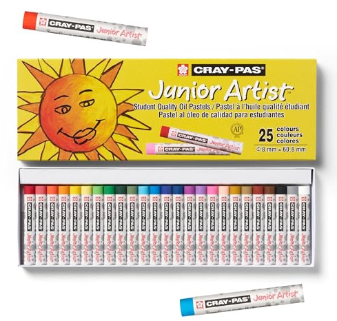 SAKURA Cray-Pas Junior Artist Assorted Color Oil Pastels, Set of 25 XEP25