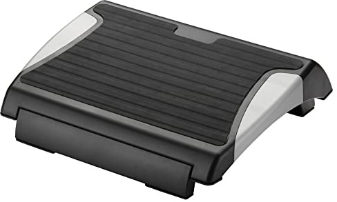 Q-Connect KF20076 Fußstütze mit Rutschfester Matte grau/schwarz
