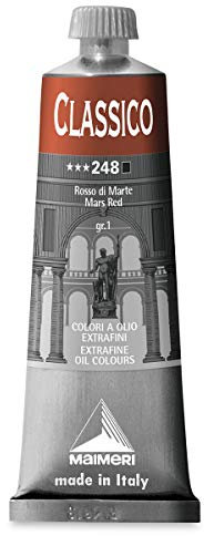 Maimeri CLASSICO 60 ml, Extra feine Künstlerölfarbe, Farbton Marsrot