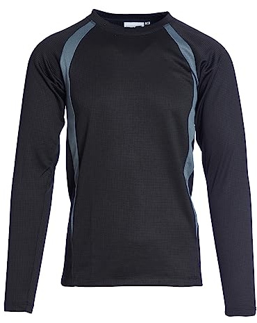 Blackrock Men's Thermal Vest, Long Sleeve Top Vest, XL Black | Warm Thermal Underwear Baselayer, Winter Thermals with Insulating Fabric for Reduced Heat Loss and Brushed Finish for Comfort