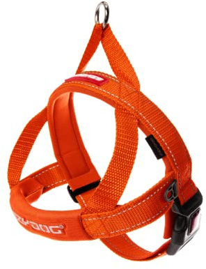 EzyDog Quick Fit Dog Harness | Dog Harness Small, Medium, Large, Reflective Stitching, Water Resistant Materials, No Pull (Orange)