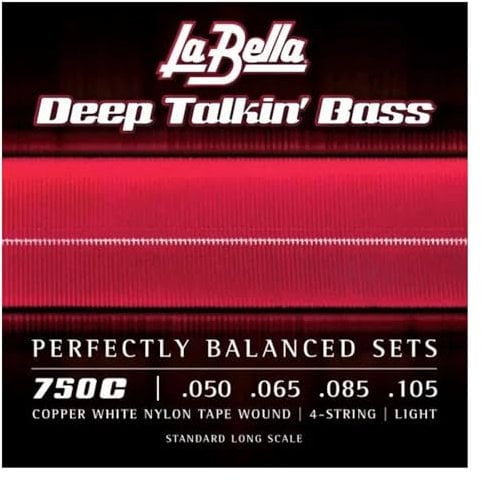 La Bella Strings »DEEP TALKIN' BASS - 750C WHITE NYLON - E-BASS« Saiten für E-Bass - Copper White Nylon Tape Wound - Light: 050-105
