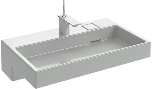 JACOB DELAFON Lavabo Cerámico Autoportante Medidas 80x49 cm Fácil Limpieza y Mantenimiento Un Orificio Central para Grifería EXD112-00