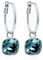 Silber-Creolen 925 Sterling Silver Anhänger Markenkristalle Denim Blue Ohrringe NOBEL SCHMUCK
