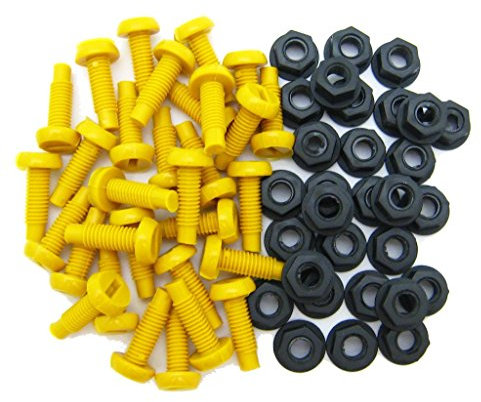 All Trade Direct 30 Pk Yellow Plastic Number Plate Fixing Bolts & Nuts
