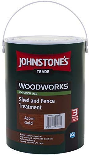 Johnstones Trade Woodworks Shed and Fence Paint - 5 Litre - Acorn Gold