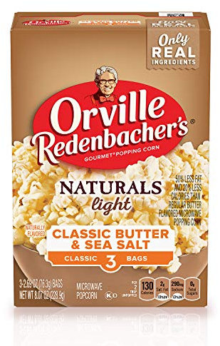 Orville Redenbacher's Naturals Light Classic Butter and Sea Salt Popcorn, 76 g, 3 Count