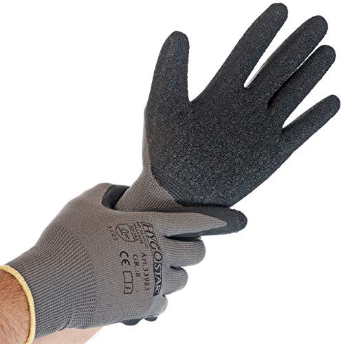 Franz Mensch Feinstrickhandschuh SKILL Latexbeschichtung, grau, Größe L, 33984