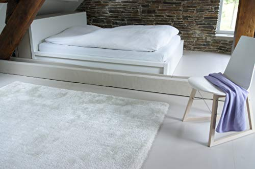 floor factory Moderner Teppich Seasons beige 160x230 cm - flauschig weicher Hochflor Teppich in aktuellen Trendfarben