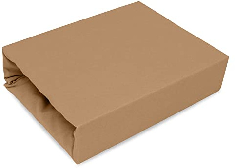 Best for Kids Spannbettlaken Spannbetttuch 100% Baumwolle Jersey in 22 Farben und 9 Größen (80x180, Beige)