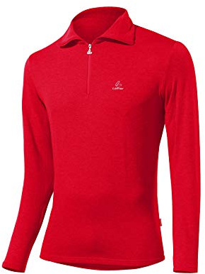 LÖFFLER Herren Sweater Transtex Zip-Rolli Basic Cf Pulli, Rot, 50 EU