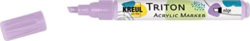 KREUL 17843 - Triton Acrylic Marker edge, flieder, Keilspitze, Strichstärke circa 1 bis 4 mm, auf Wasserbasis, Acrylmarker zur Gestaltung von Papier, Holz, Stein und vielem mehr