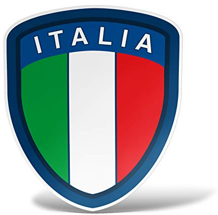 erreinge Sticker Scudetto Italia Adesivo Sagomato in PVC per Decalcomania Parete Murale Auto Moto Casco Camper Laptop - cm 12