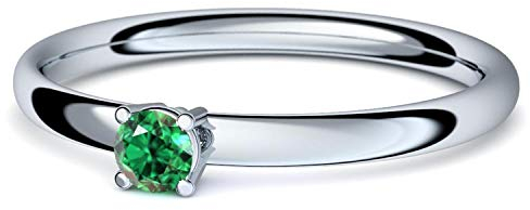 Platin Ring Smaragd 950 + inkl. Luxusetui + Smaragd Ring Platin Smaragdring Platin (Platin 950) - Concinnity Amoonic Schmuck Größe 60 (19.1) AM161 PL950SMFA60