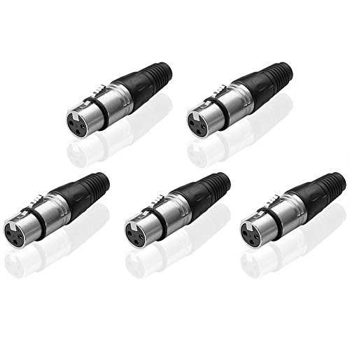 SIENOC 5 pezzi di connettori femmina a 3 pin XLR adattatori audio microfono