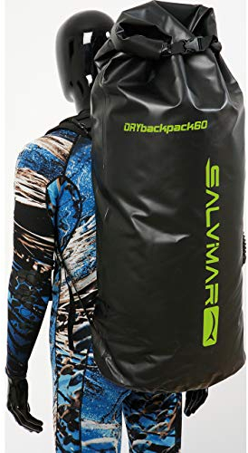 Salvimar Dry Back Pack 60/80, Borsa per Subacquea Unisex Adulto, Nero, 44 x 28 x 75 cm capacità 80/60 L