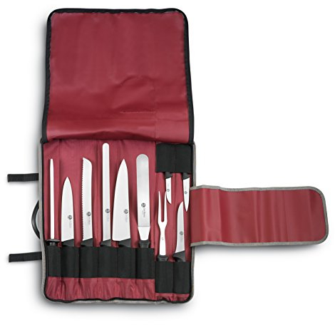 AUSONIA - Astuccio da cuoco 10 pz, 9 coltelli chef master e 1 affilatoio
