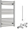 Bray Straight Chrome Dual Fuel Heated Towel Rail/Warmer/Radiator For Central Heating And Electric. Round Tube Ladder Design, 800 x 500