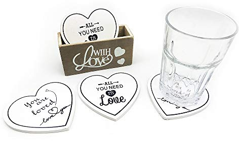 itsisa® Untersetzer Herz 4er Set Glasuntersetzer in Box - Untersetzer für Gläser