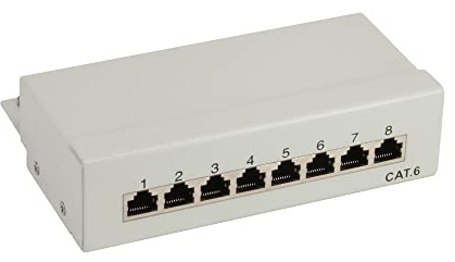 InLine 76208A Patchfeld Cat.6, 8-fach, Desktop, grau