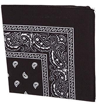 Bandana Tuch schwarz Paisley 100% Baumwolle Halstuch Kopftuch Schal