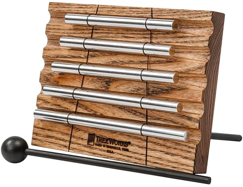TreeWorks Chimes Energy Chime, 5 Notes –– MADE IN U.S.A. –– For Meditation, Classrooms, Sound Healing or Yoga, Includes Mallet