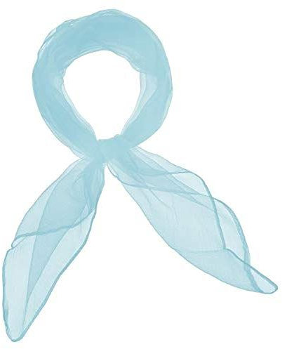 Einfaches, quadratisches Chiffon-Kopftuch/Halstuch für Damen, 50er-Jahre-Stil, sehr leichtes und weiches Tragegefühl Gr. Einheitsgröße, himmelblau