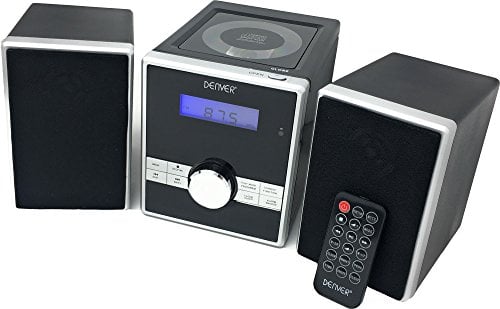 Denver Sistema audio micro MCA-230 con radio PLL-FM, lettore CD e ingresso AUX, nero/argento