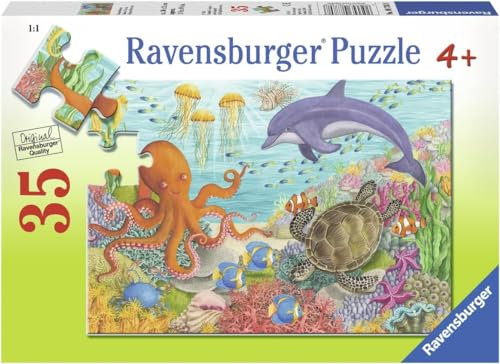 Ravensburger Ocean Friends Puzzle für Kinder ab 3 Jahren, 35 Teile, pädagogisches Kleinkindspielzeug und -Spiele