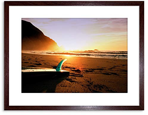 Wee Blue Coo PHOTO SEASCAPE BEACH SUN SURFBOARD WAVES FRAMED ART PRINT POSTER F97X12262