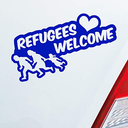 Hellweg Druckerei Refugees Welcome Flüchtlinge Willkommen Auto Aufkleber Sticker Heckscheibenaufkleber