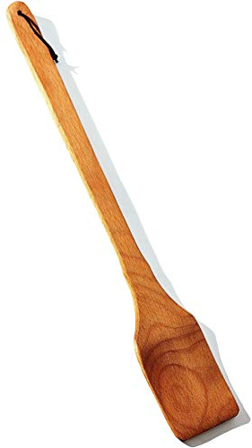 ECOSALL Large Wooden Spoon - 18-inch Heavy Duty Cajun Stir Paddle for Cooking in Big Pots & Wall Décor - Big Spoon For Brewing, Grill, Mixing, Stirring - Solid Natural Hard Wood Long Spatula.