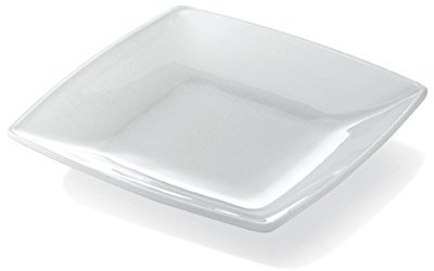 Barski - Juego de 6 platos cuadrados de cristal de calidad europea (6 cm de diámetro), color blanco