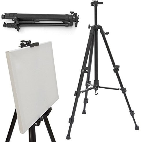 EYEPOWER Aluminium Feld Staffelei Leinwand Tischstaffelei 52-155cm Kinder Tafel Ständer Whiteboard Präsentationsständer