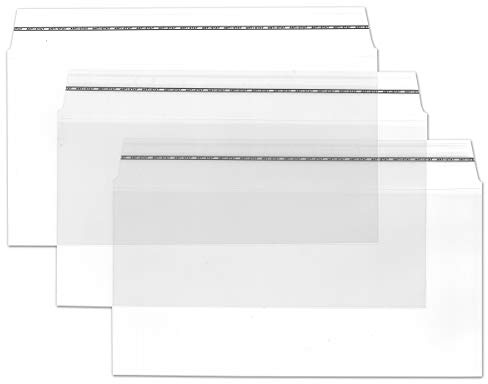 Durchsichtige Briefumschläge in DIN LANG - 1000 Stück - Haftklebung - glasklare Post-Umschläge aus Transparentfolie - 11,0 x 22,0 cm - ideal für Werbung, Einladungen und Präsente - von GUSTAV NEUSER