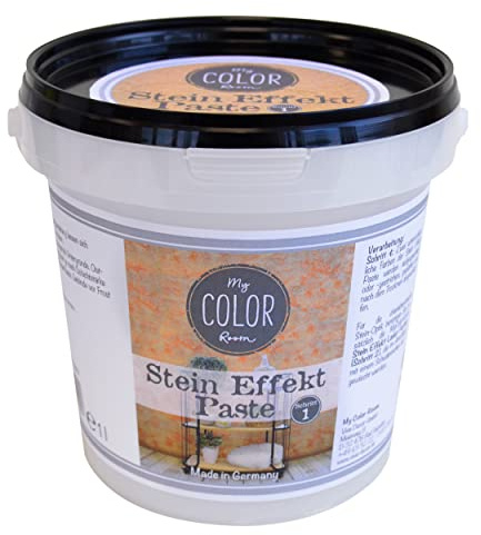 My COLOR Room Stein-Effekt (Sepia - 1000 ml) Steinoptik Effekt Paste zum Basteln - Steinfarben wetterfest - Effektfarbe für Deko Innen und Außen Made in Germany