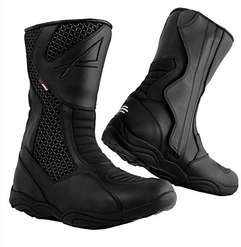 Stivali Stivaletti Traspiranti Tessuto Moto Impermeabile Turismo Strada Scooter Nero (39 EU)