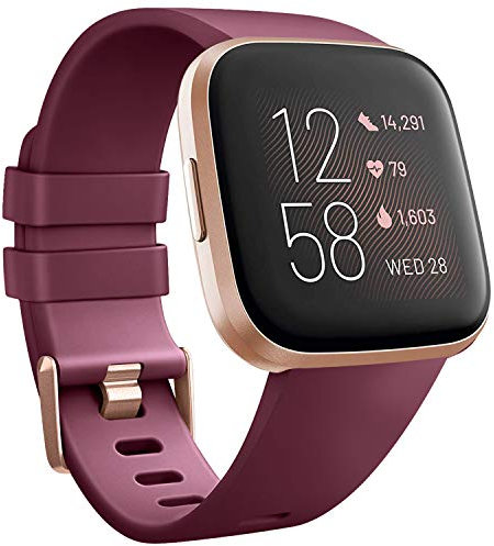 Wanme Compatible con Fitbit Versa 2 Correa Silicona suave Ajustable Deportivo Pulsera de Reemplazo Compatible para Fitbit Versa 2 SE Mujeres y Hombres Pequeño Grande (L, 03 Vino Tinto)