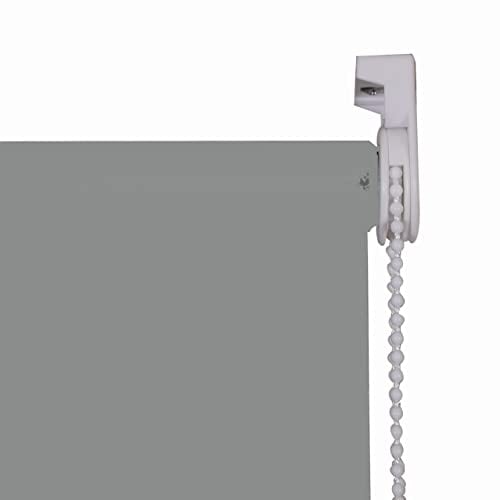 Home In Style 4U Thermal 100% Blackout Roller Blinds Plain Colored UV-resistant Fabric Trimmable (Light Grey, 90cm x 165)