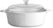 CorningWare Pyroceram Runder klassischer Kasserolle, Glaskeramik, 2,25 l, Kochtopf mit Griffen und Glasabdeckung, Weiß (Medium)