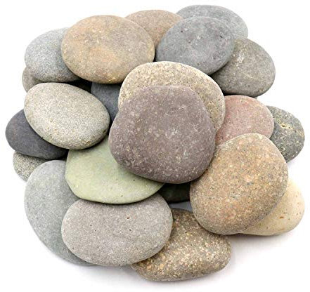 Koltose by Mash 25 Roches pour la Peinture Pierres Peinture Grand Rocher Multicolore, 2-3,5 Pouces Roches Peinture Non Porous Artisanat, 100% Roches Naturelles de la rivière pour Mandala