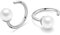 Ball Huggie Hoop Earrings 925 Sterling Silber Creolen Ohrringe Weiß simulierte Muschel Perle Halb Hoop Earring Kleiner Ball Huggie Earring Hug Hoop Earring Huggy Earring für Frauen