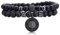 Lisandra Scott Doppelarmband aus Vulkangestein mit Löwenkopf und Natursteinperlen für Herren aus Edelstahl I Armband Verstellbar mit Löwe und Perlen Armbänder Männer Schmuck (Schwarz)