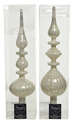 Puntale albero vetro tree topper 36cm Bianco Lucido natale - Selezione Cartoleria Varzi dal 1956