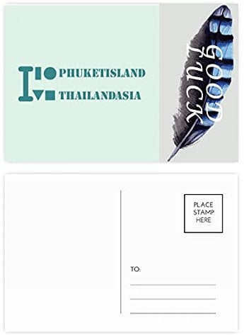 Phuket Island Thailand Asien Postkarten-Set mit Glückspfeder, 20 Stück