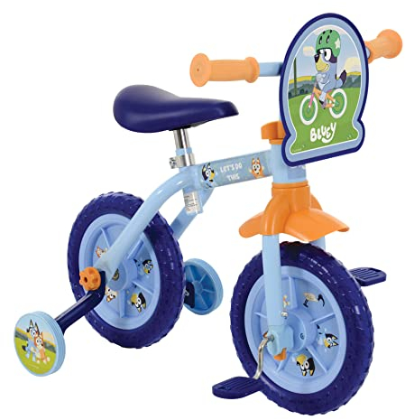 Bluey Unisex Jugend 2-in-1-Trainingsrad, 25,4 cm (10 Zoll), blau, 10inch