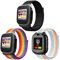 3-Stück Kinder Armbänder Kompatibel mit XPLORA X5 / XGO2/XGO3 Armband, Kids Smartwatch Weich Sport Nylon Ersatzbänder für X5 Play /XGO 2/XGO 3,Mädchen Jungen Geschenk, Schwarz+ Regenbogen+ Neon