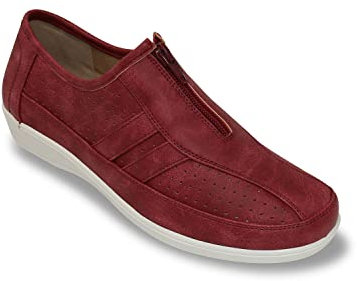 Chums Ladies Dr Keller Zip Front E Fit Leisure Shoe Plum 4 UK