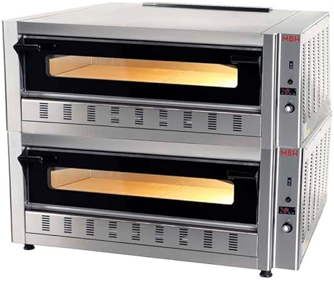 MBH - Four industriel pour 12 pizzas à gaz Four à pizza professionnel 2 étages pour hôtellerie - MADE IN EUROPE