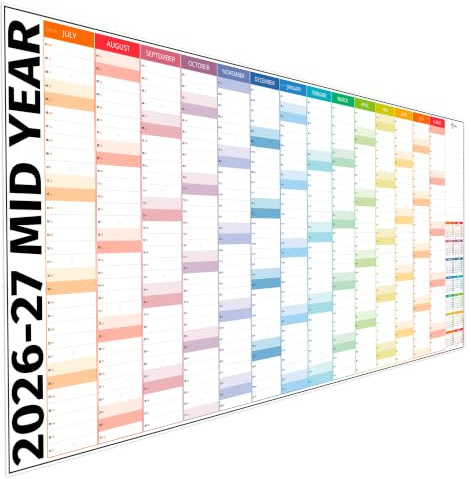 Akademischer Wandplaner 2023-2024 - Extra breiter Akademischer Planer Wandkalender zur Jahresmitte, 23/24 Schulplaner für Lehrer, Büro, Universität Essentials - Enthält über 100 US-Feiertage &
